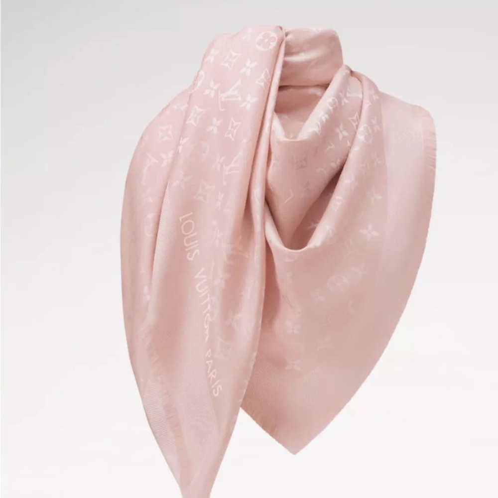 Louis Vuitton Pink Silk Scarf Luxurious Wrap